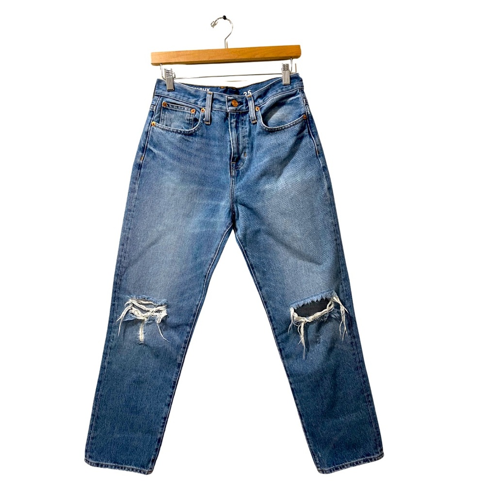 J. Crew Cut-out Slouchy Boyfriend High-Waist Denim Jeans Size 25